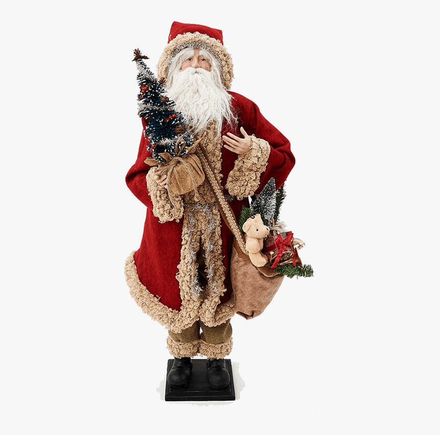 Santa Claus With Tree And Gift Bag - Santa Claus, HD Png Download