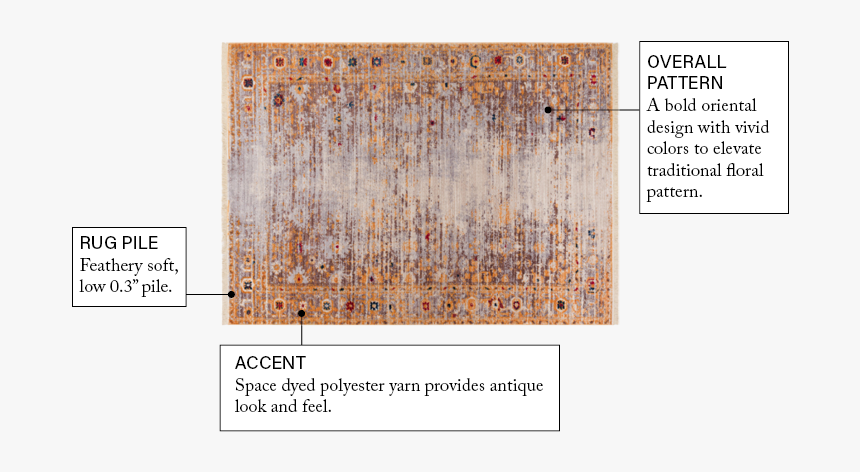 Global Treasures Naomi Gold Area Rug - Art, HD Png Download