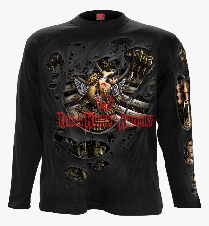 Jack In The Box Tattoo , Png Download - Steampunk Ripped Longsleeve T Shirt Black, Transparent Png
