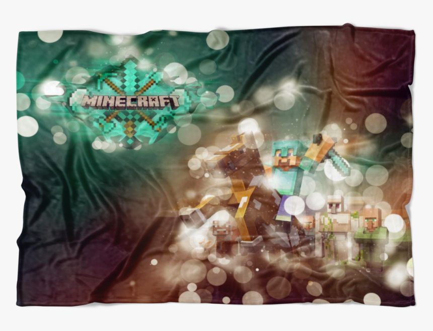Minecraft Fleece Blanket Steve Diamond Sword Hoildays - Minecraft, HD Png Download