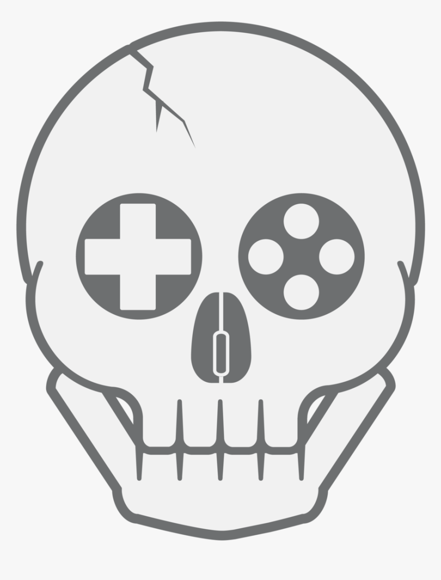 Moshfolio Gaming Skull Outline-01, HD Png Download