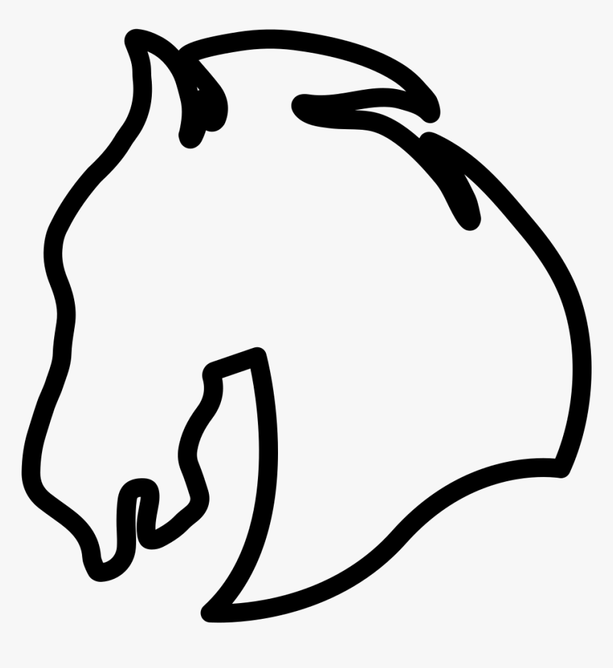Horse Head Facing Left Outline Variant - Png Outline Horse Head, Transparent Png