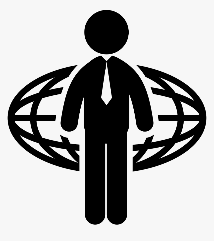 Businessman And Oval World Grid Behind - Choices Clipart Black And White, HD Png Download