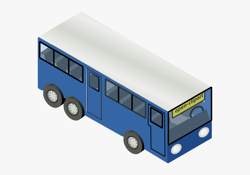 Blue Public Bus Clipart, HD Png Download