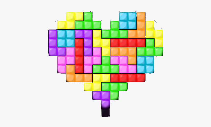 Tetris Heart Png, Transparent Png