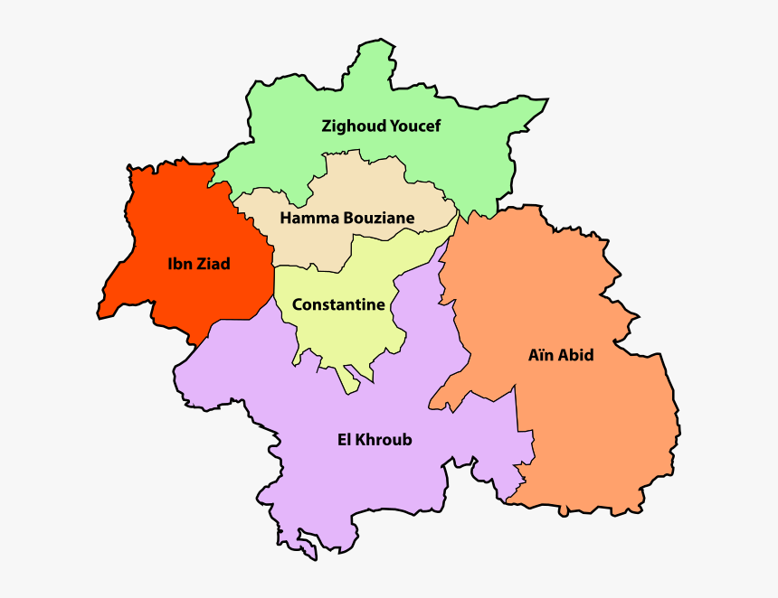 25 Constantine Districts - Constantine Map, HD Png Download