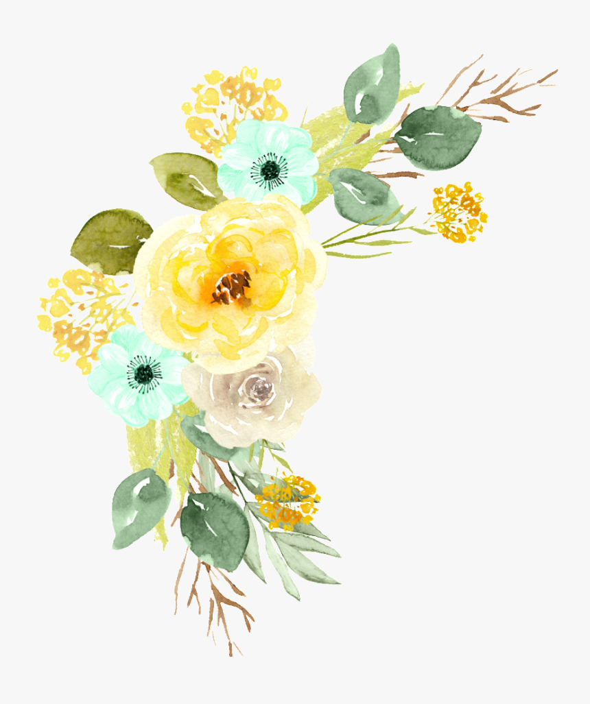 Hand Painted Flowers Color Flower Png Transparent - Painted Flowers Png Transparent Background, Png Download