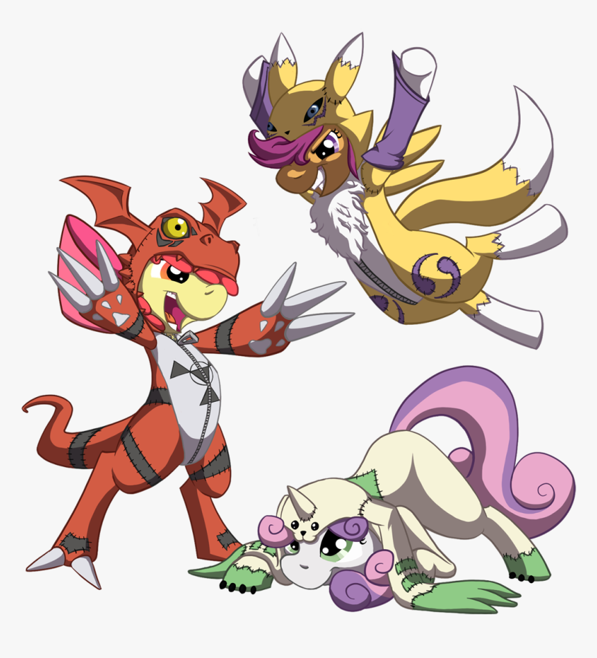 Agumon Terriermon Digimon Guilmon Cartoon Mammal Fictional - Cutie Mark Crusaders In Pokemon, HD Png Download