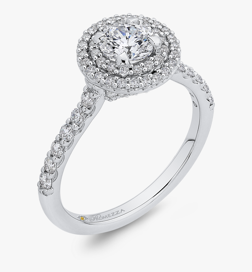 Round Double Halo Engagement Ring - Pre-engagement Ring, HD Png Download