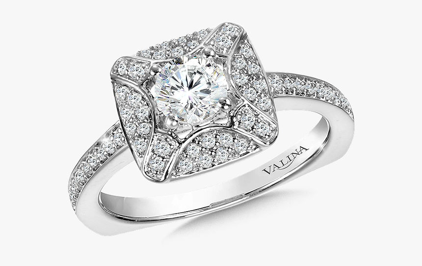 Valina Diamond Halo Engagement Ring Mounting In 14k - Pre-engagement Ring, HD Png Download