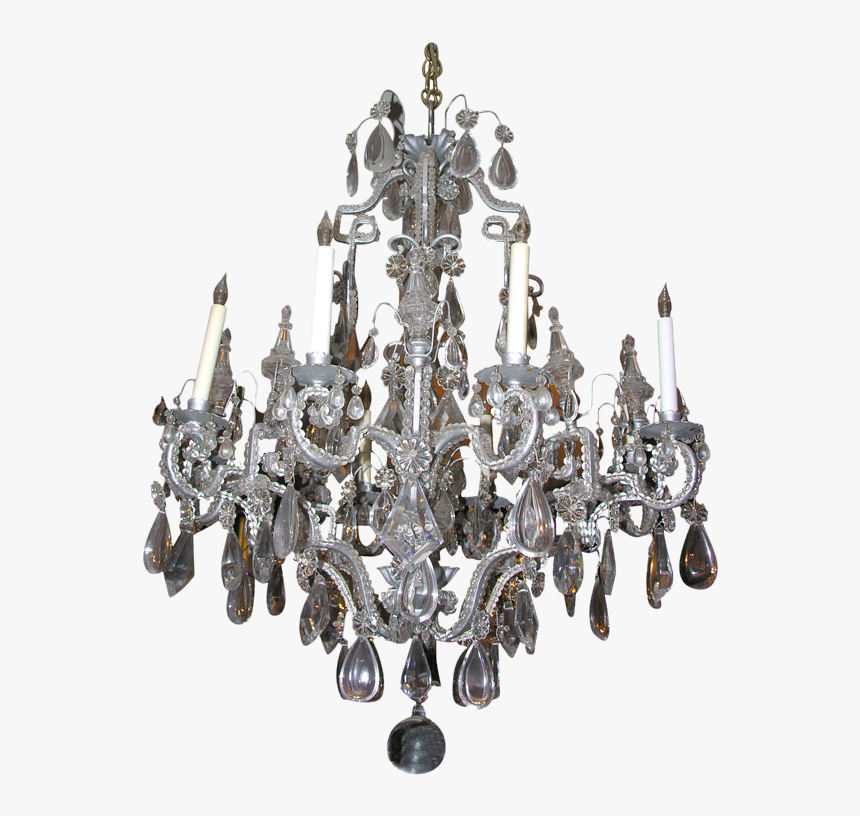 French Silvered 8-light Chandelier 
 Class - Chandelier, HD Png Download