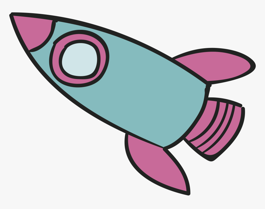 Clip Transparent Stock Clip Art Rocket - Pink Rocket Cartoon, HD Png Download