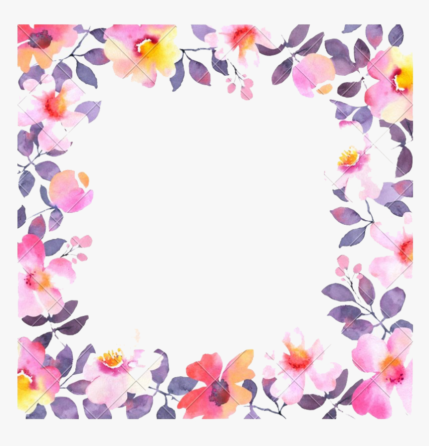 Square Christmas Frame Transparent Background - Flower Frame Square Png, Png Download