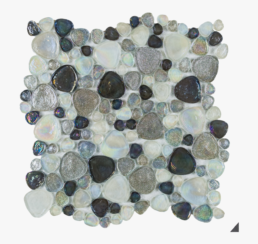 Pebble Pattern White And Multi-grey Melted Glass Mosaic - Pebble Glass Mosaic, HD Png Download