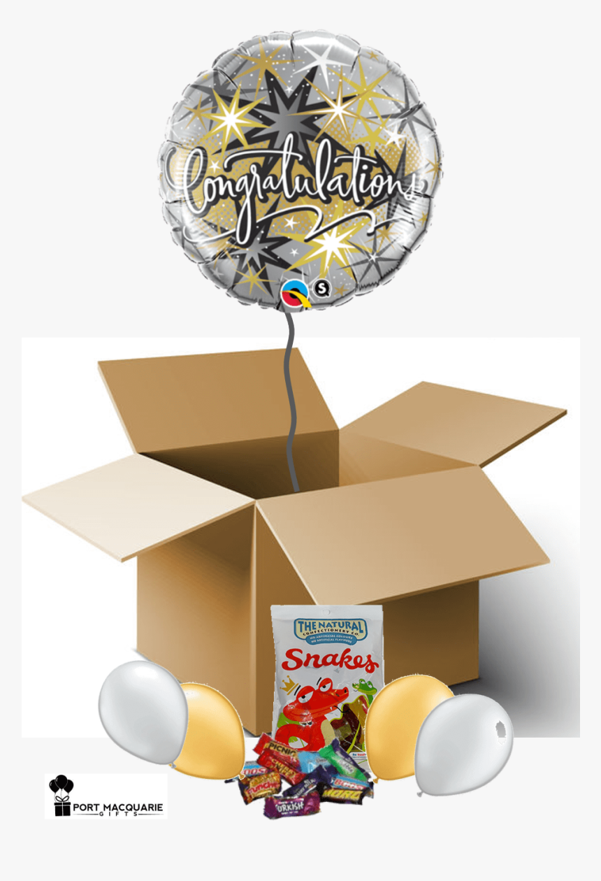 Transparent Black And Gold Balloons Png - Congratulations Foil Balloons, Png Download