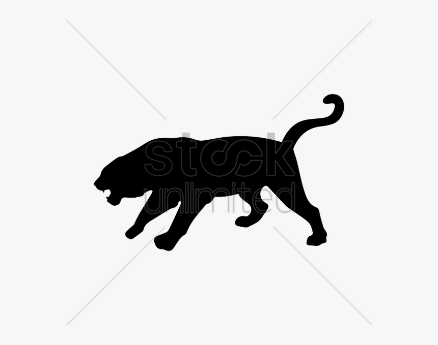 Silhouette Of Tiger V矢量图形 - Illustration, HD Png Download