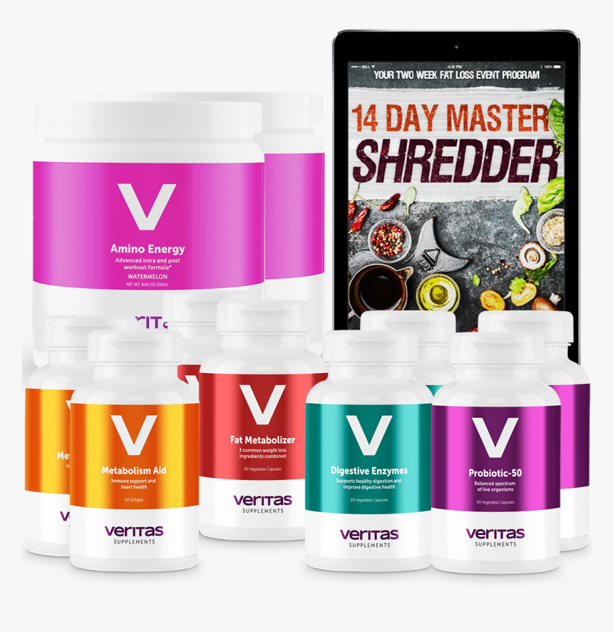 14 Day Master Shredder Supplement Bundle 5 Pack S 
 - Weatherford5 Fat Metabolizer Metabolism Aid & Digestive, HD Png Download