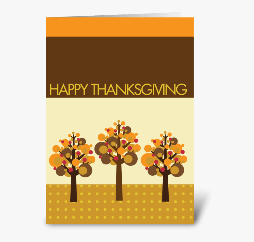 Three Fall Modern Trees Greeting Card - Greeting Card, HD Png Download