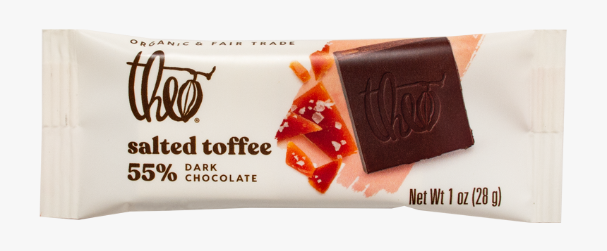 Theo Salted Toffee 55% Dark Chocolate, 1 Oz - Chocolate Bar, HD Png Download