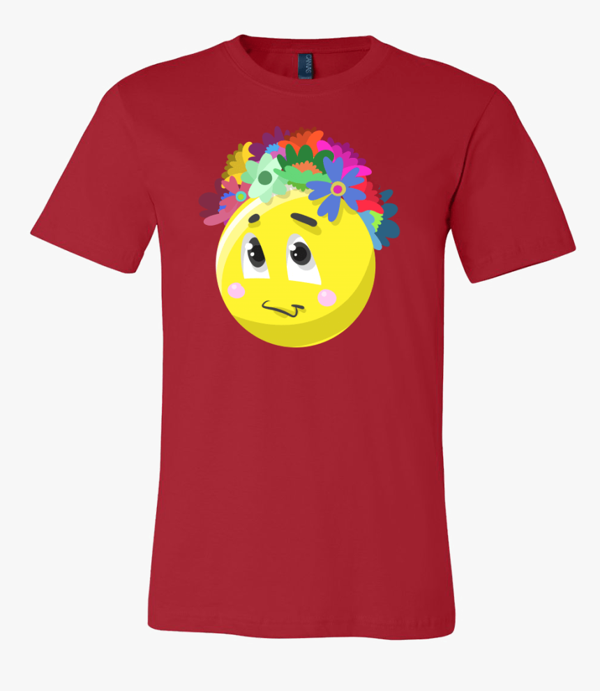 Emoji Flower Cute Face Emojis Flowery Crown T Shirt - T-shirt, HD Png Download