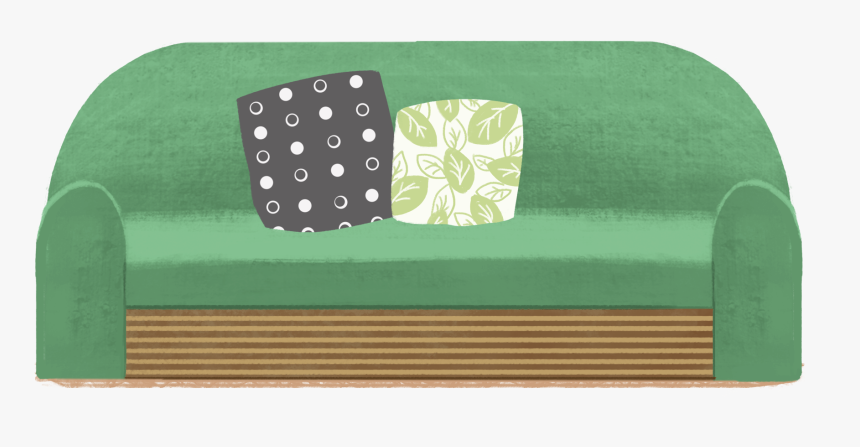 Cartoon Hand Drawn Illustration Green Sofa Png And - Wood, Transparent Png