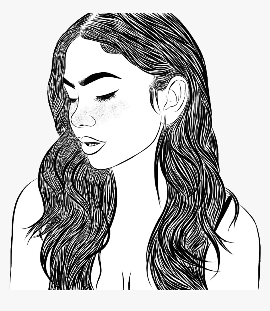Girl Drawing Transparent , Png Download - Drawing, Png Download