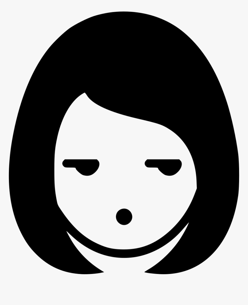 Speechless Glare Girl Woman - Sad Woman Face Icon, HD Png Download