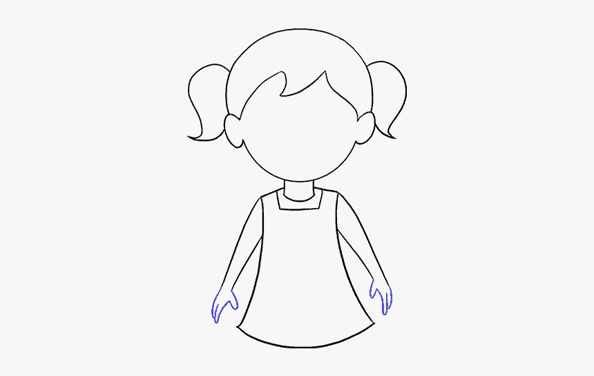 How To Draw Cartoon Girl, HD Png Download