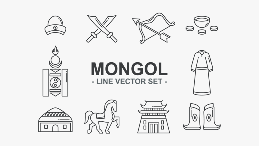 Mongol Icons Vector - Line Art, HD Png Download