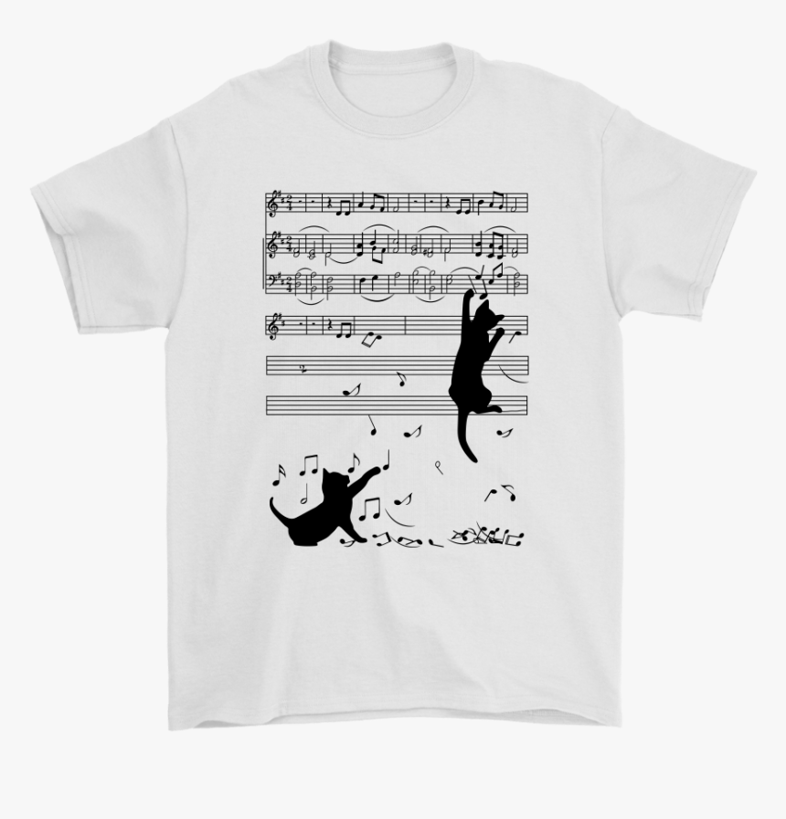 Cat Playing Music Note Music Sheet For Cat Lover Shirts - Garfield Shirts, HD Png Download