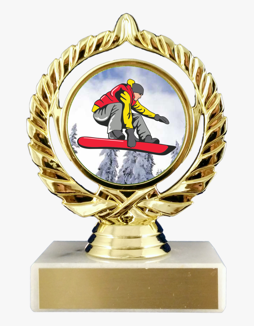 Snowboarding Logo Trophy On Marble Base - Pancake Trophy, HD Png Download