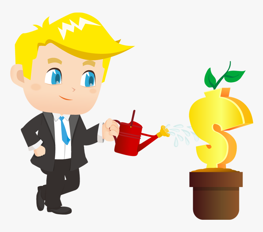 Download Clipart Man With Money Eyes Svg Free Business Man Watering A Money Plant Hd Png Download Transparent Png Image Pngitem