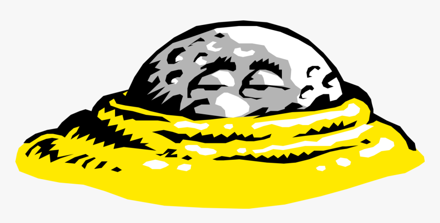 Vector Illustration Of Anthropomorphic Golf Ball Buried, HD Png Download