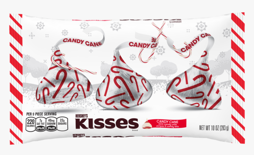Candy Cane Hershey Kisses, HD Png Download