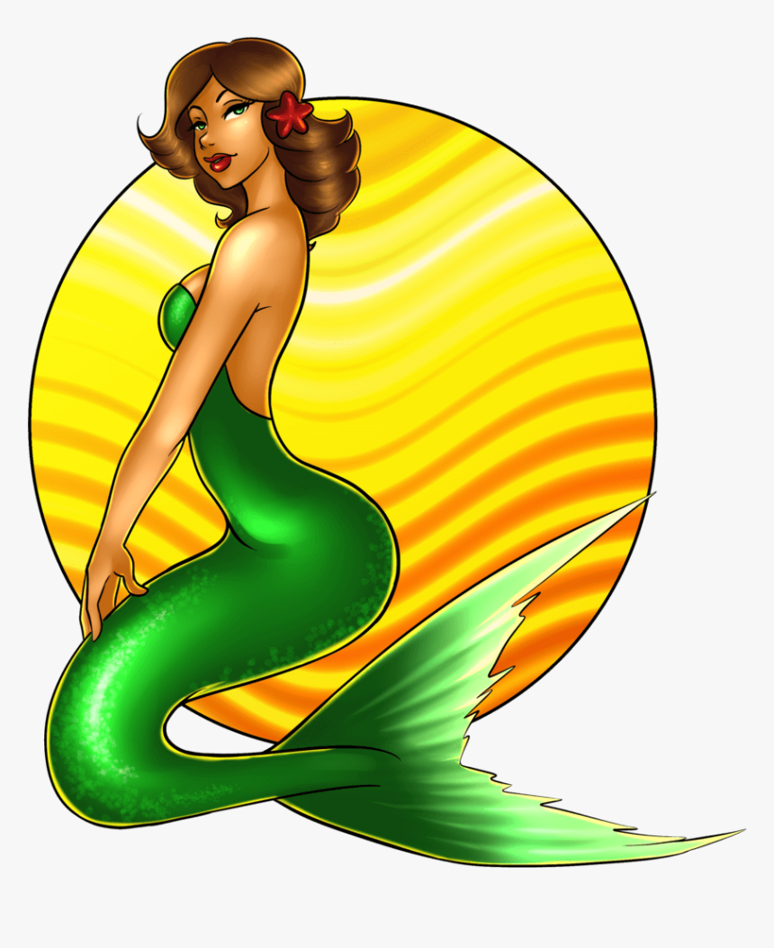 Vintage Mermaid Clipart Free - Illustration, HD Png Download