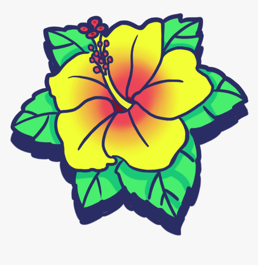 Flower Doodle - Hawaiian Hibiscus, HD Png Download