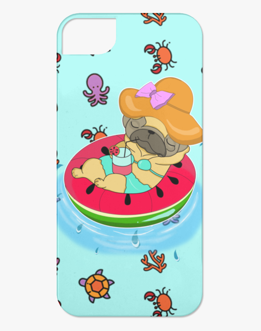 Watermelon Pool Float Beach Pattern Pug Phone Cases - Mobile Phone, HD Png Download