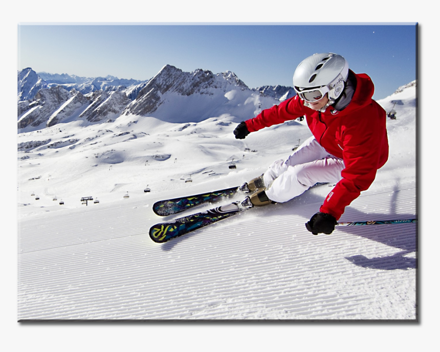 Snow Mountains Blue Skies Skiing Wall Art - Горные Лыжи, HD Png Download