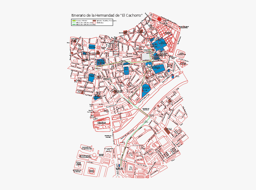 File - - Svg - Mapa Hermandades Semana Santa Sevilla, HD Png Download