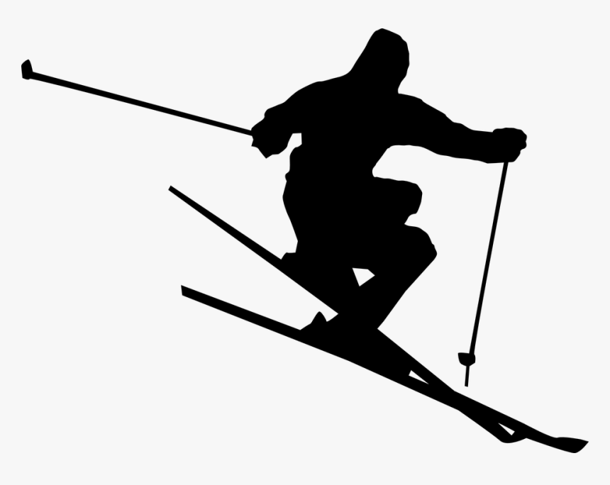 Skiing Png - Skier Clipart Black And White, Transparent Png