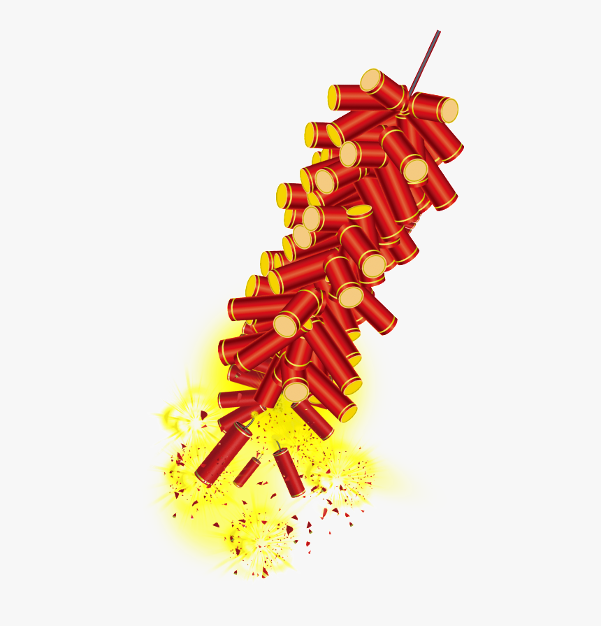 Red Festive Firecrackers - 鞭炮, HD Png Download