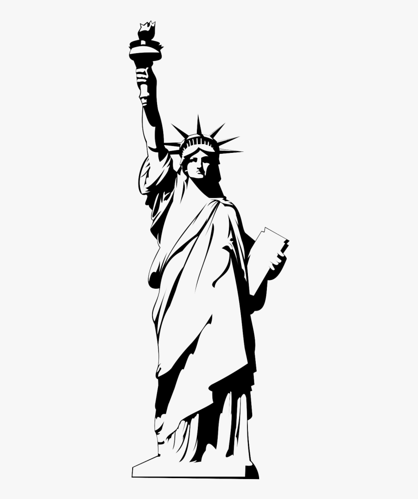 Statue Of Liberty Png Image - Statue Of Liberty Black And White Drawing, Transparent Png