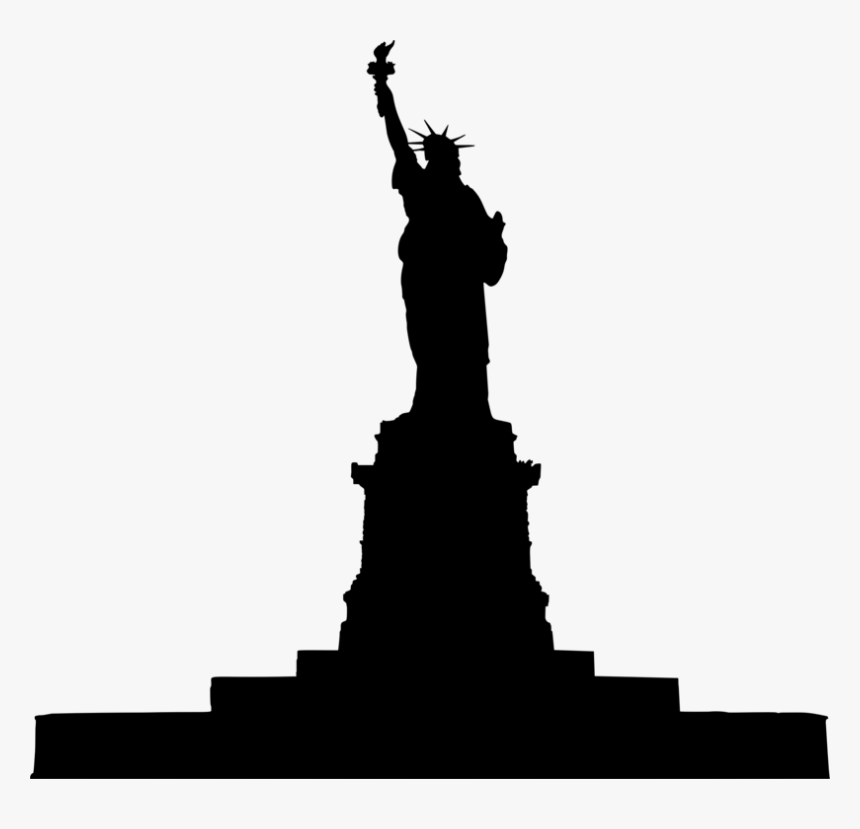 City,silhouette,statue - Statue Of Liberty, HD Png Download