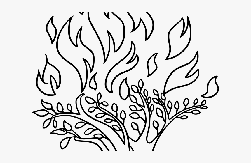Bush Clipart Desert Shrub - Burning Bush Clip Art, HD Png Download