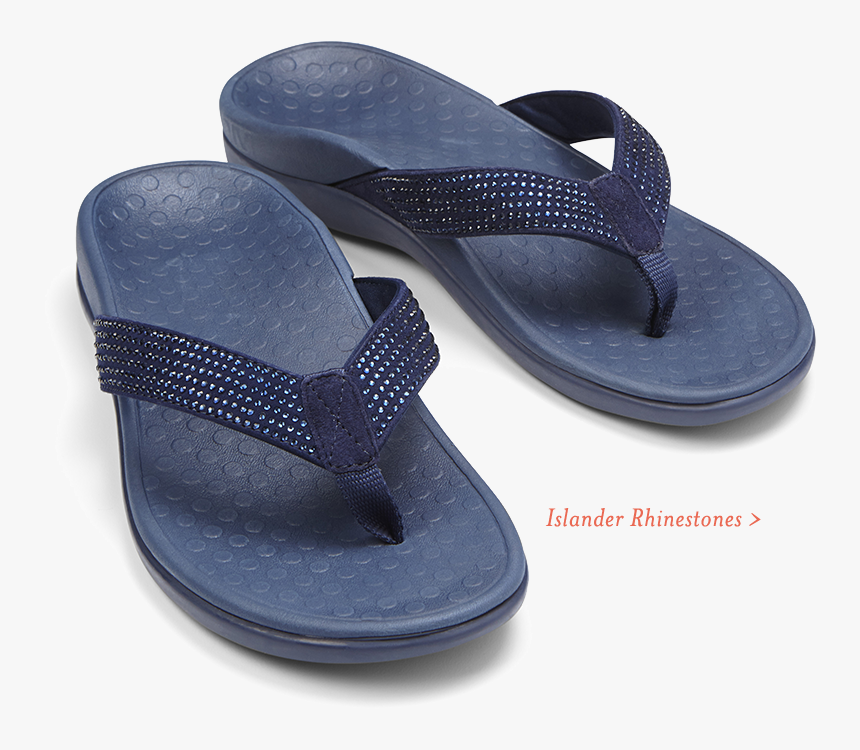 Islander Rhinestones Toe Post - Slipper, HD Png Download