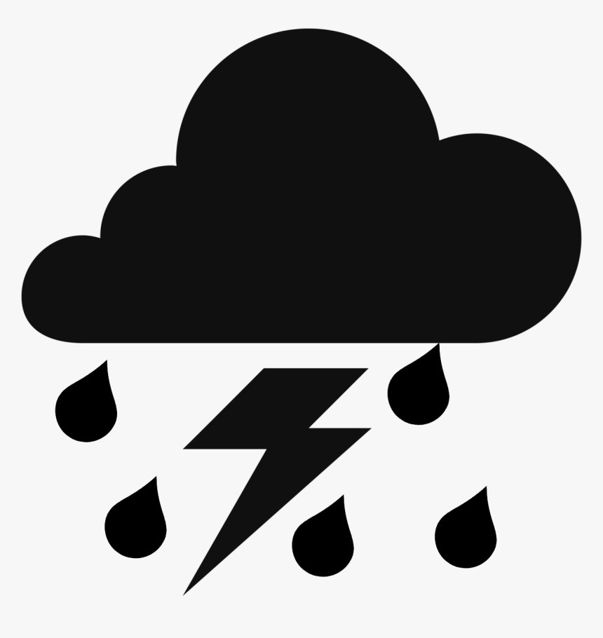 Lightning Cloud Silhouette Clipart , Png Download - Black Thunder Cloud Clipart, Transparent Png