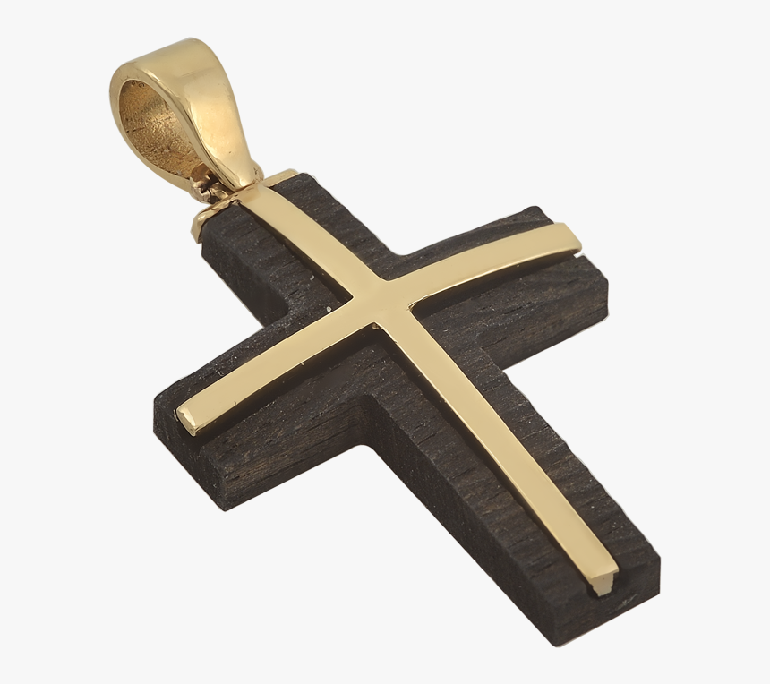 Σταυρός Χρυσός Με Έβενο - Locket, HD Png Download
