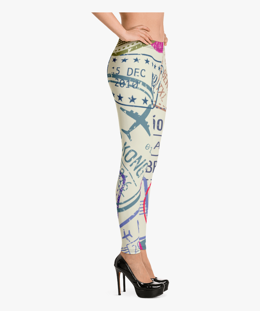 Passport Stamps Leggings - Leggings, HD Png Download
