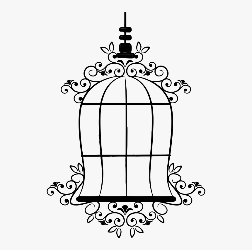 Line Art,plant,blackandwhite - Birdcage, HD Png Download