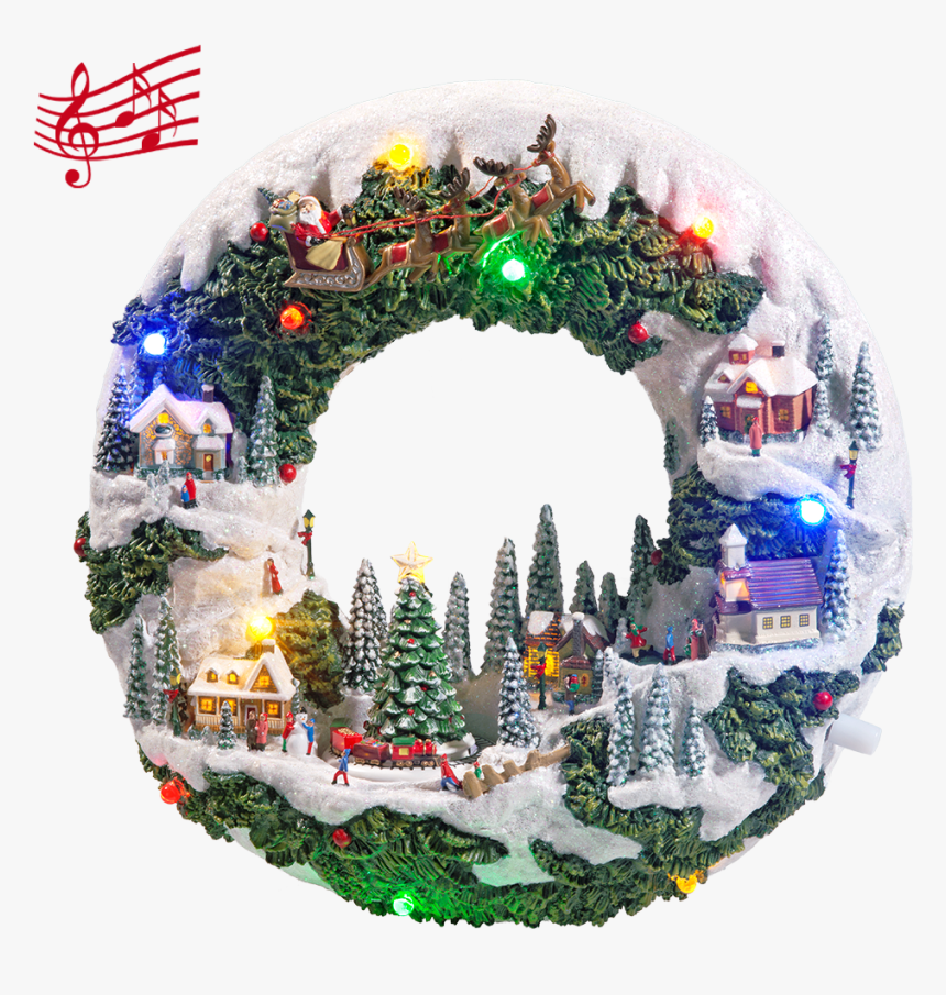 Decorative Wreath Winter Village - Wreath, HD Png Download